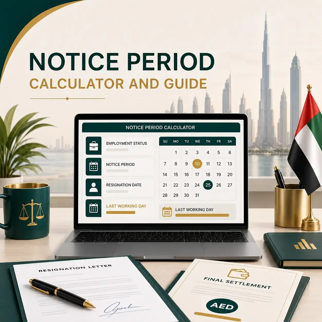 Calculating Ruler UAE Notice Period Calculator 2026: Rules, Pay & Exit Date